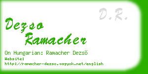 dezso ramacher business card